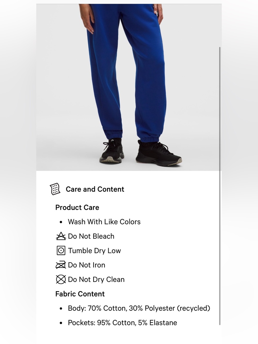 Worn Once! Lululemon Oversized Mid-Rise Scuba Jogger - True Navy, XS - Picture 13 of 14